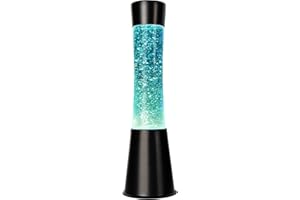 zhrisezlava 16IN Blue Glitter Lamp, Small Glitter Flow in Liquid Relaxing Motion Light, Home Decor Calming and Entertaining Lamp, Amazing Gifts for Adults & Kids (Glitter in Blue Water)