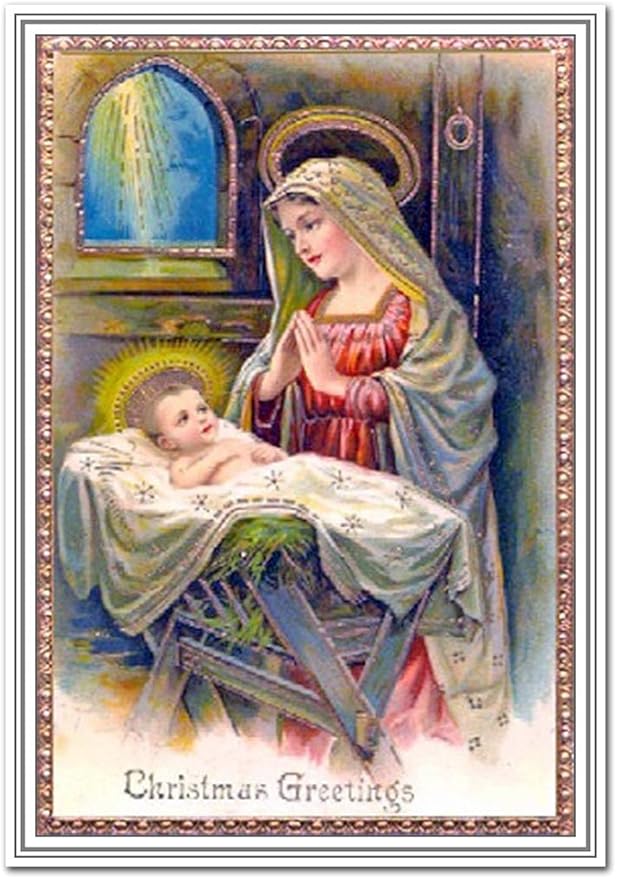 Vintage Catholic Christmas Cards Holy Family Madonna and Child