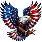 2 PCS American Eagle Patriotic Vinyl Decal - Waterproof Removable Stickers for Car, Truck, Motorcycle,Laptop, USA Flag Themed Decorative Sticker(A-221)