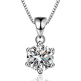 2 Carat Moissanite Necklace for Women – GRA Certified Diamond Pendant, 925 Sterling Silver Round Cut VVS1/D, Elegant Jewelry Gift for Girlfriend, Anniversary, Birthday, Valentine’s, christmas
