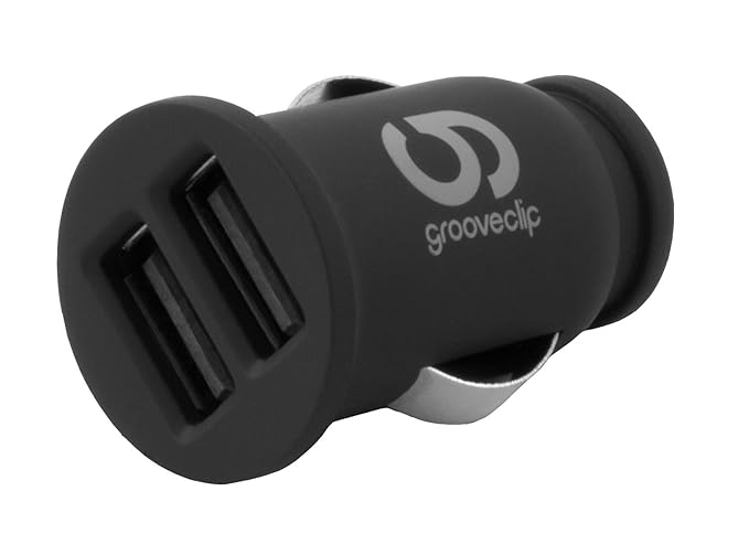 grooveclip CHARGE 3.1A Dual Port USB KFZ Ladegerät | Auto Ladeadapter mit 2 USB Anschlüssen | speziell für Apple Smartphones 