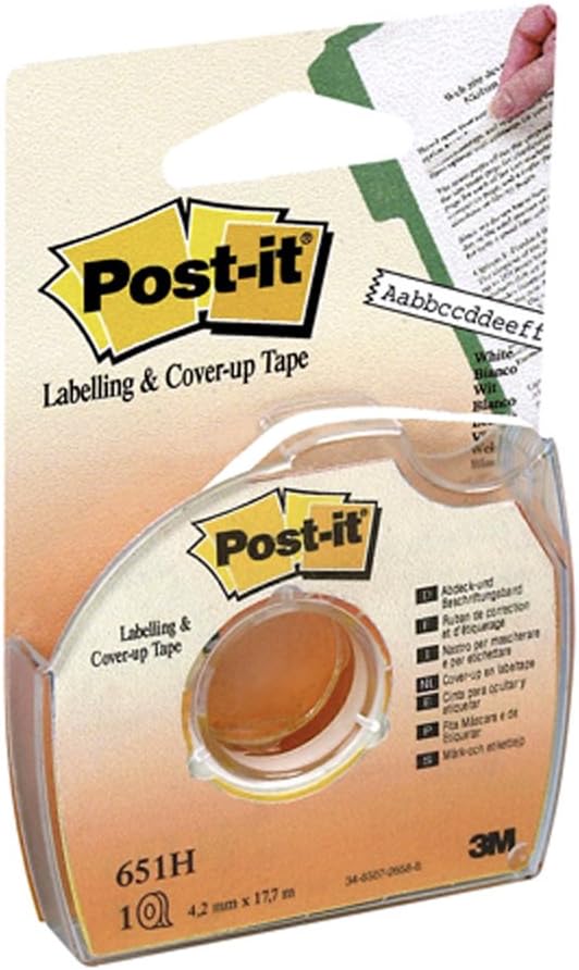 Postit Cover Up & Labelling Tape 1 Roll Single Line 4.21 mm x 17