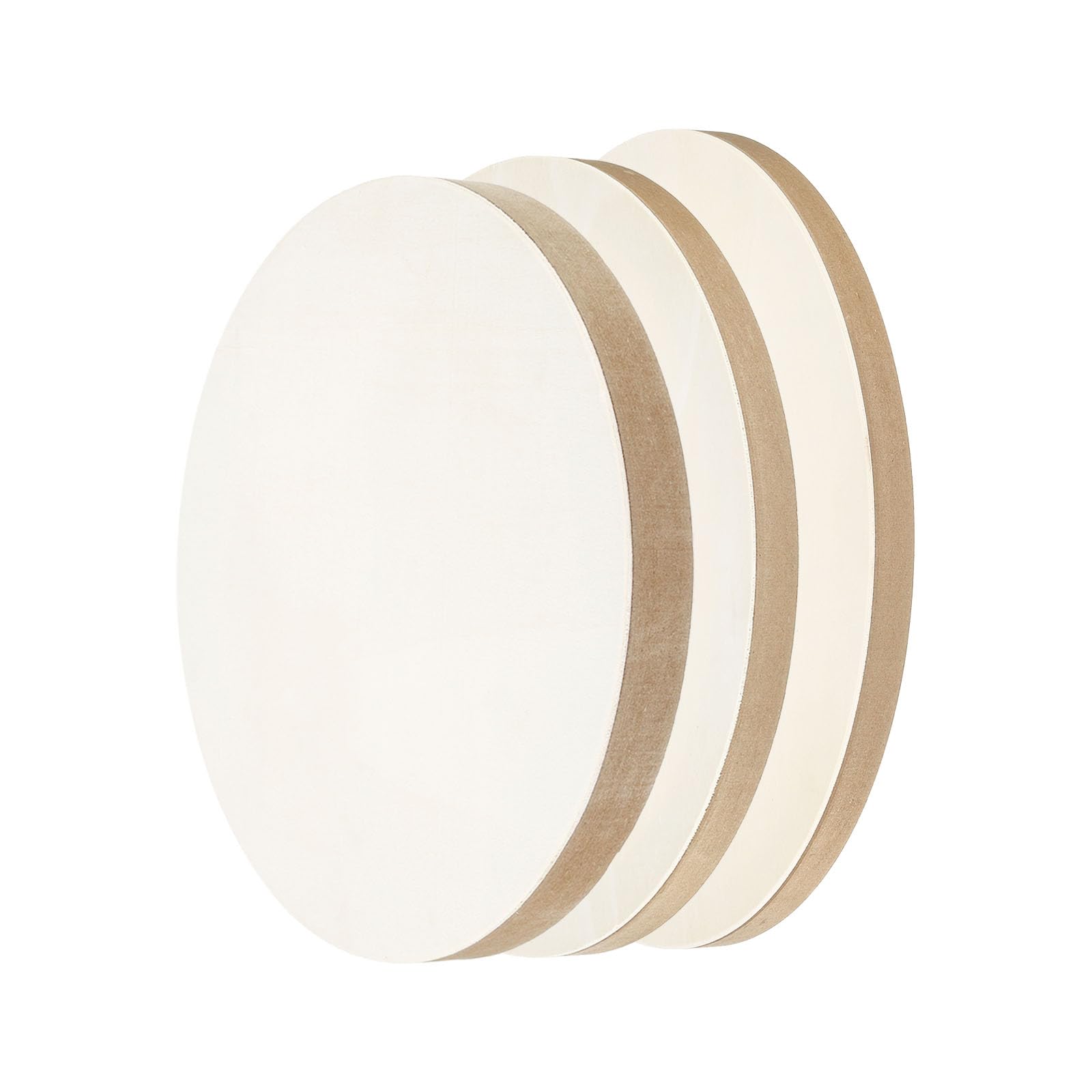 PATIKIL 8" 12" 15.7" Wood Panels Board, Unfinished Round Art Wood Canvas Panel Painting Boards for DIY Craft Painting Use, Wood Color