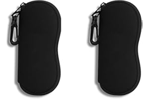 Hion Sunglasses Soft Case Ultra Light Neoprene Zipper Eyeglass Case With Belt Clip