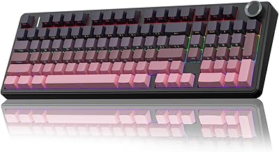 AULA F99 Pro Wireless Mechanical Keyboard with Knob,Tri-Mode BT5.0/USB-C/2.4GHz Hot Swappable Keyboard,Gasket Structure,Creamy Sound,RGB Backlit Computer Gaming Keyboards