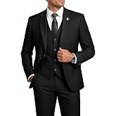 MAGE MALE Mens Suits Slim Fit 3 Piece Elegant Tuxedo Suit Set for Business | One Button, Notched Lapel, Formal Wear for Wedding, Prom, Party, Solid Blazer Vest Pants Set Dress Suits with Tie and Brooch