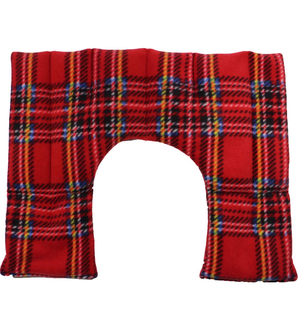 Cuello de tartán rojo y hombro, envoltura para microondas ...