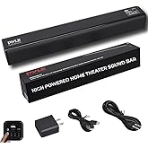 Pyle 2-Channel Tabletop Soundbar Digital Speaker System - Digital Amplifier with DSP Streaming Tabletop Stand Mount TV Digital System with AUX/Optical In/USB In/HDMI (ARC), LED Display