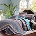 Striped Jacquard Style 2-Piece Patchwork Bedspread Quilt Sets 100% Cotton Twin