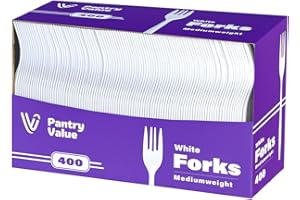 Pantry Value 400 Light-Weight White Disposable Forks (Formerly Comfy Package)