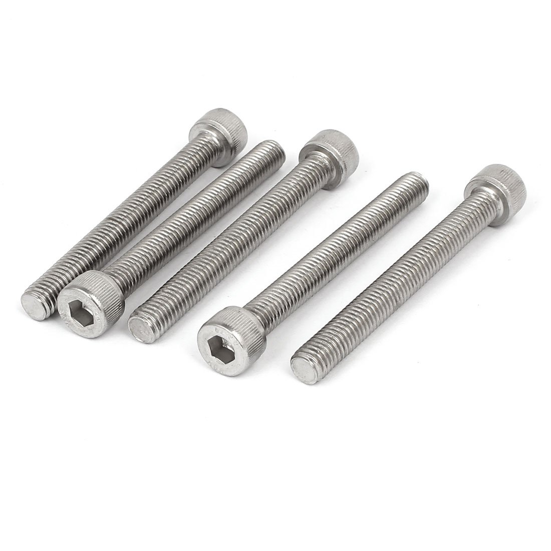 Sourcingmap M8x70mm Thread 304 Stainless Steel Hex Socket Head Cap Screw Bolt DIN912 5pcs