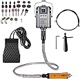 VOTOER 1200W Flex Shaft Grinder Rotary Tool Electric Hanging Carver, Forward and Reverse Rotation, Metalworking Jewelry Repair Kit, Foot Pedal Control, Metal Flexible Shaft, with Spare Inner Shaft