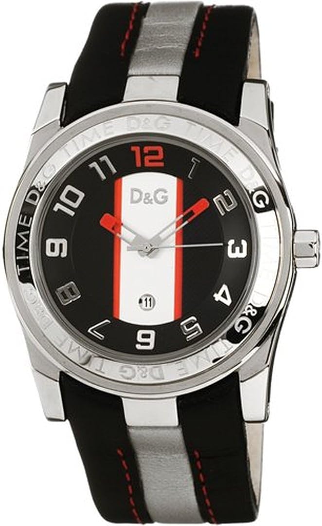 Dolce & Gabanna Men's DW0216 Black Leather Quartz Watch with Black Dial