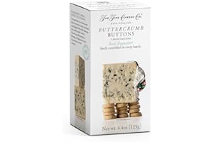 The Fine Cheese Co. Roquefort Buttercrumb Buttons Snack Crackers | 39% Real French Blue Cheese | Imported from England | 4.4 oz