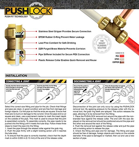 image for Everflow Supplies Pushlock UPFE12 1/2 Inch Long Push x Female Elbow fo