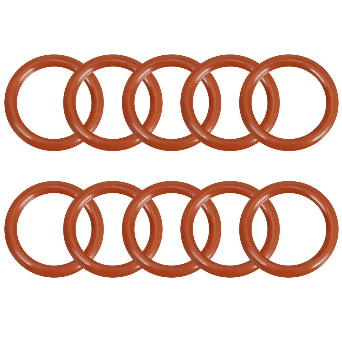 sourcingmap Silicone O-Ring, 15mm OD, 11mm ID, 2mm Width, VMQ Seal Rings Gasket, Red, Pack of 10