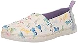 TOMS Girls Alpargata Loafer Flat, White Watercolor
