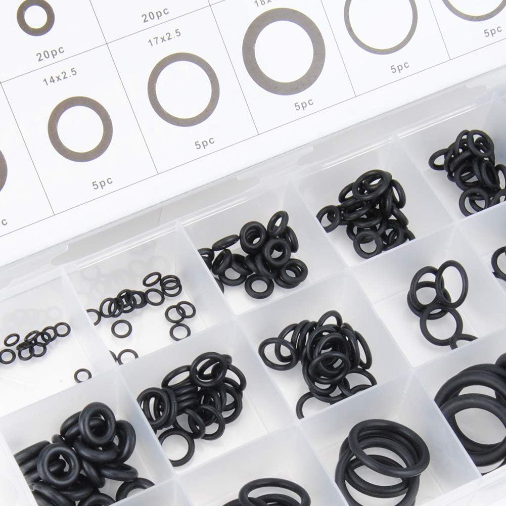 E-TING 225 Pcs/18 Sizes Rubber O-Ring Sealing Gasket Washer Seal Assortment Set for Plumbing,Automotive,General Repair,Air or Gas Connections