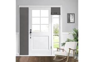 WDFOUR WD Four Side Door Curtains for Window - Room Darkening Solid Color Door Covering for Sidelight - Tie Up Shade, 12W x 70L Inch, Dark Gray, 1 Panel