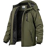 TREKEK Men's Winter Ski Jacket Warm Fleece Waterproof Outdoor Mountain Hiking Windbreaker Hooded Snow Rain Coat