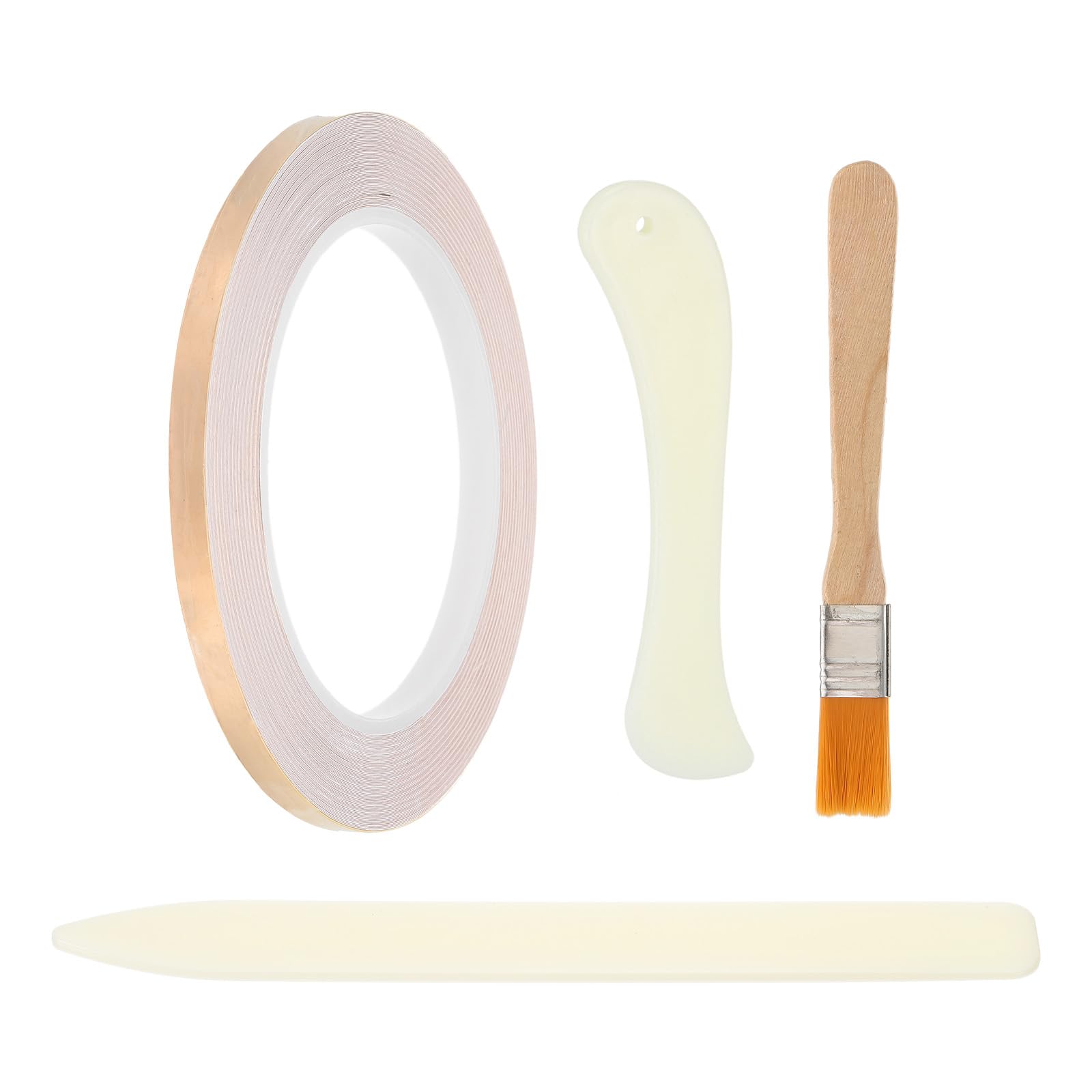 PATIKIL 36 Yard 1/4 Inch Copper Foil Tape, Copper Tape with Single-Sided Conductive Stained Glass Foil Tool with Scraper and Brush for Stained Tools DIY Crafting