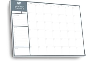 Clear Mind Concepts® Monthly Planner - Large Undated Planner Desk Pad, Thick Tear-Off Paper, To-Do List, Top Priorities, Notes - Enhance Your Productivity at Home Office (24 Sheets - 11.3in x 16.5in)