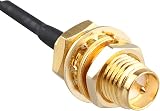 Jopto 5PCS 10cm RP-SMA Male Bulkhead to U.FL IPX-4 MHF4 Pigtail Cable Black view 2