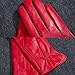 MATSU Simple Sytle Women Winter Warm Lambskin Leather Gloves 7 Colors M9022 (L, Red-Non Touchscreen)