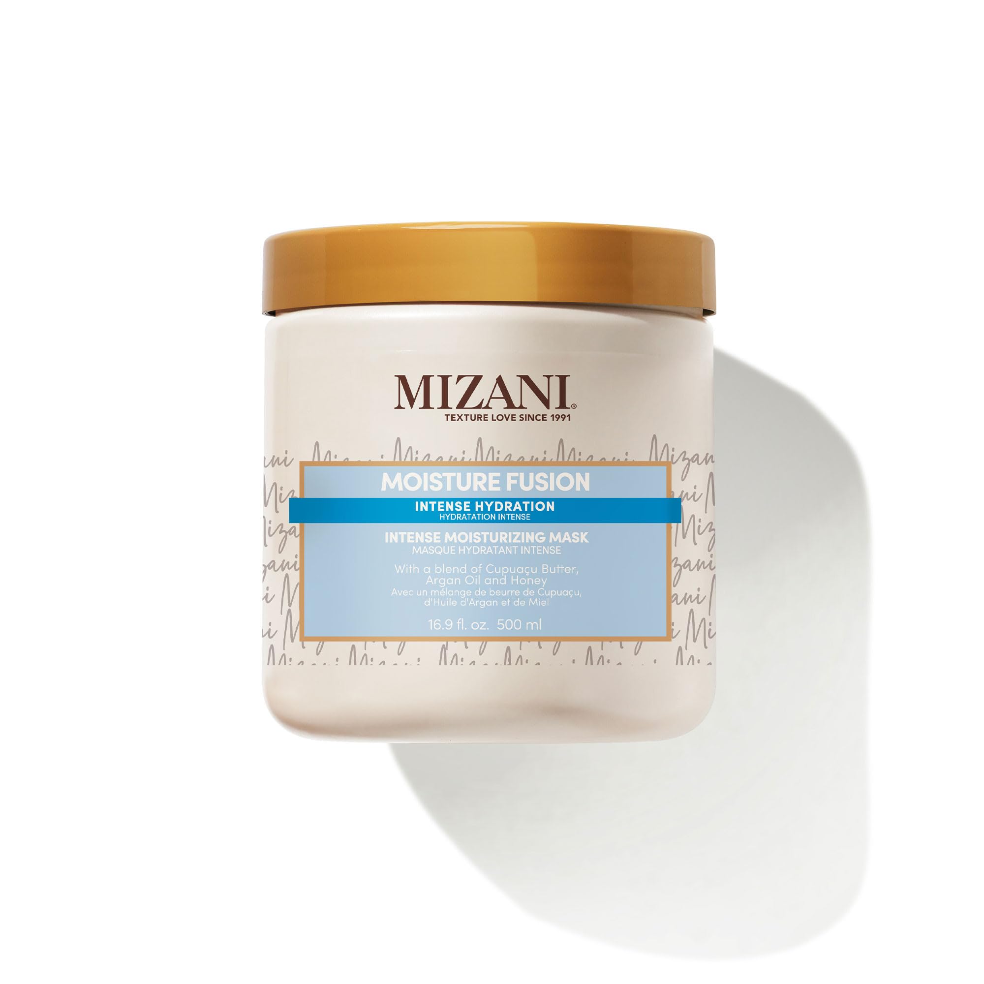 Photo 1 of Mizani Moisture Fusion Intense Moisturizing Mask - Restores Hydration in Natural Curls & Coils, Deeply Nourishes & Moisturizes, With Argan Oil & Honey, Anti-Frizz, 16.9 Fl Oz