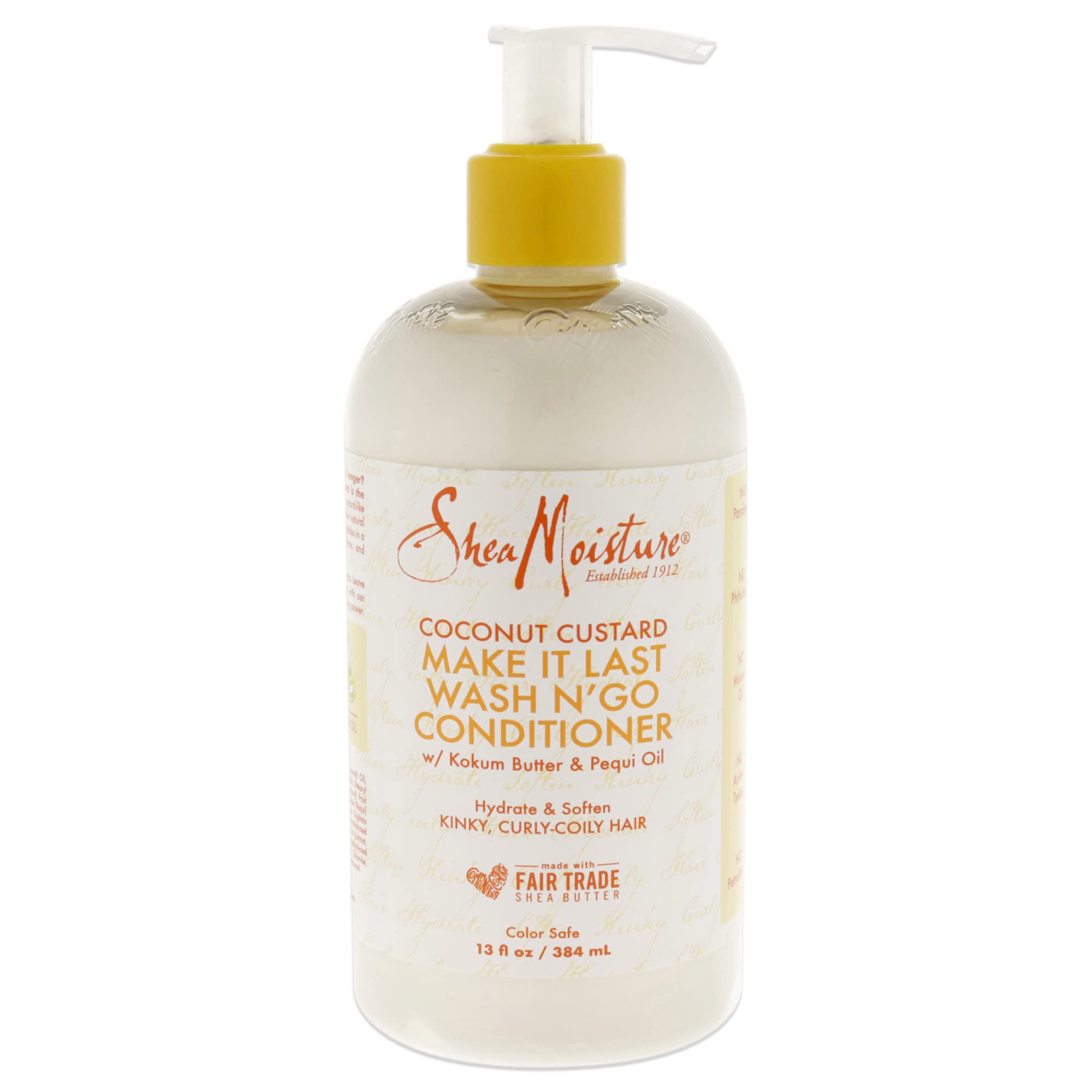SHEA MOISTURE Coconut Custard Make It Last Wash N Go Conditioner for Unisex 13 oz Conditioner White