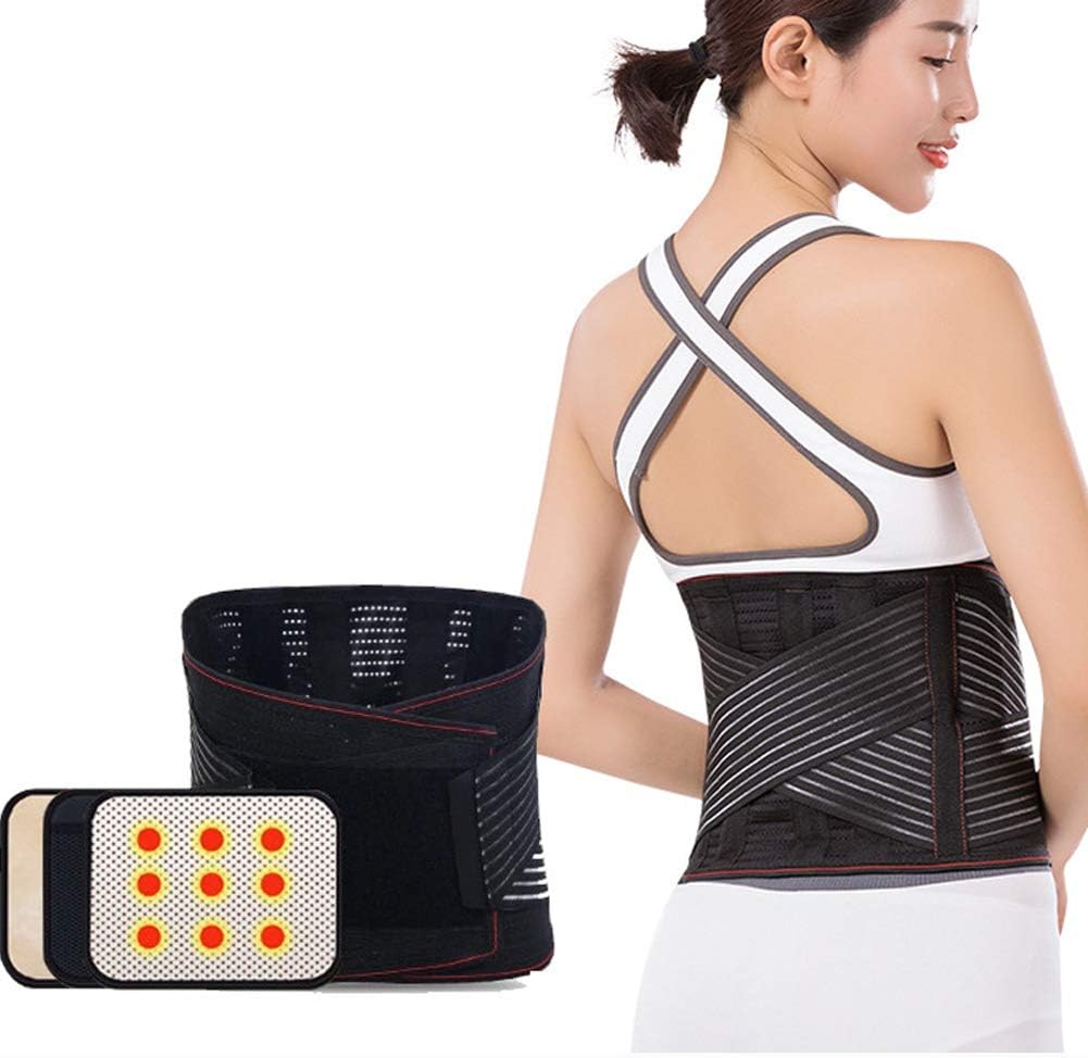 Donow 腰痛 ベルト 広幅 発熱 腰用 サポーター スポーツ用 医療用 腰痛コルセット 骨盤矯正 椎間板 ヘルニア ウエストシャイパー 姿勢調整 仕事 介護用 サポートステー2種類 腰にあたるパット3種類付き 男性用 女性用 Kakuma サポーター Amazon