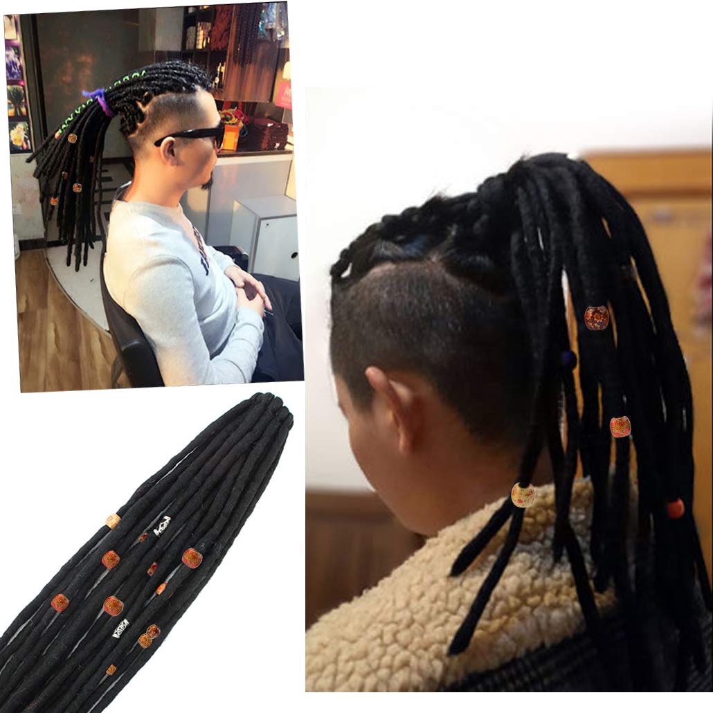 mifengda 300PCS 10mm/12mm/17mm Natural Loose Round Wood Beads Painted Pattern Barrel Beads Bulk for Jewelry Making DIY Handmade Rosary Bracelet Necklace