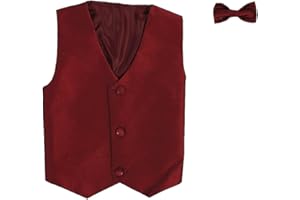 LITO Vest and Clip On Bowtie set - Multiple Colors - Baby Infant Toddler Boys Tween Sizes