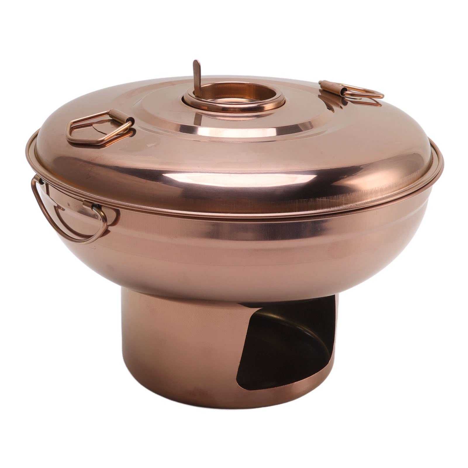 Mumusuki Chinese Charcoal Hotpot, Stainless Steel Chinese Meats Fondue Lamb Outdoor Cooker Milk Tea for Kitchen Picnic
