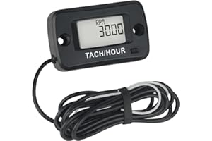 Jayron JR-HM019R Waterproof Digital LCD Hour Meter Tachometer Maintenance Meter for Gasoline Engine, Paramotors,Chainsaws,Generators,Mowesr,Model Boats