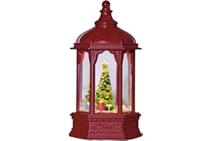 MERRYPULSE Christmas Mini Snow Globes, Water Glitters LED Lighted Snow Globes Tabletop Decor - Christmas Tree