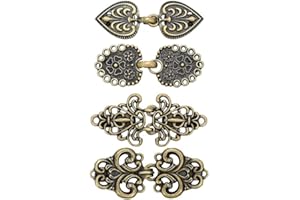 HINTAZO 4 Pieces Vintage Sweater Swirl Clip for Girl Women Cape Cloak Clips Retro Cardigan Clip Antique Swirl Collar Clip Clasps Sweater Shawl Button Clip Retro Cape Clips