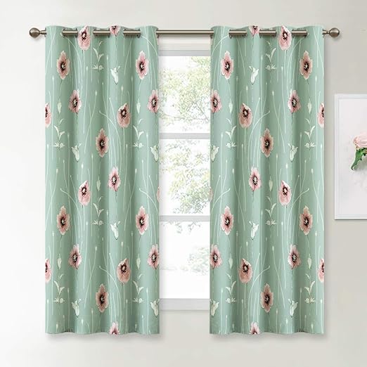 Amazon Com Kgorge Floral Curtains Window Treatment Panels For