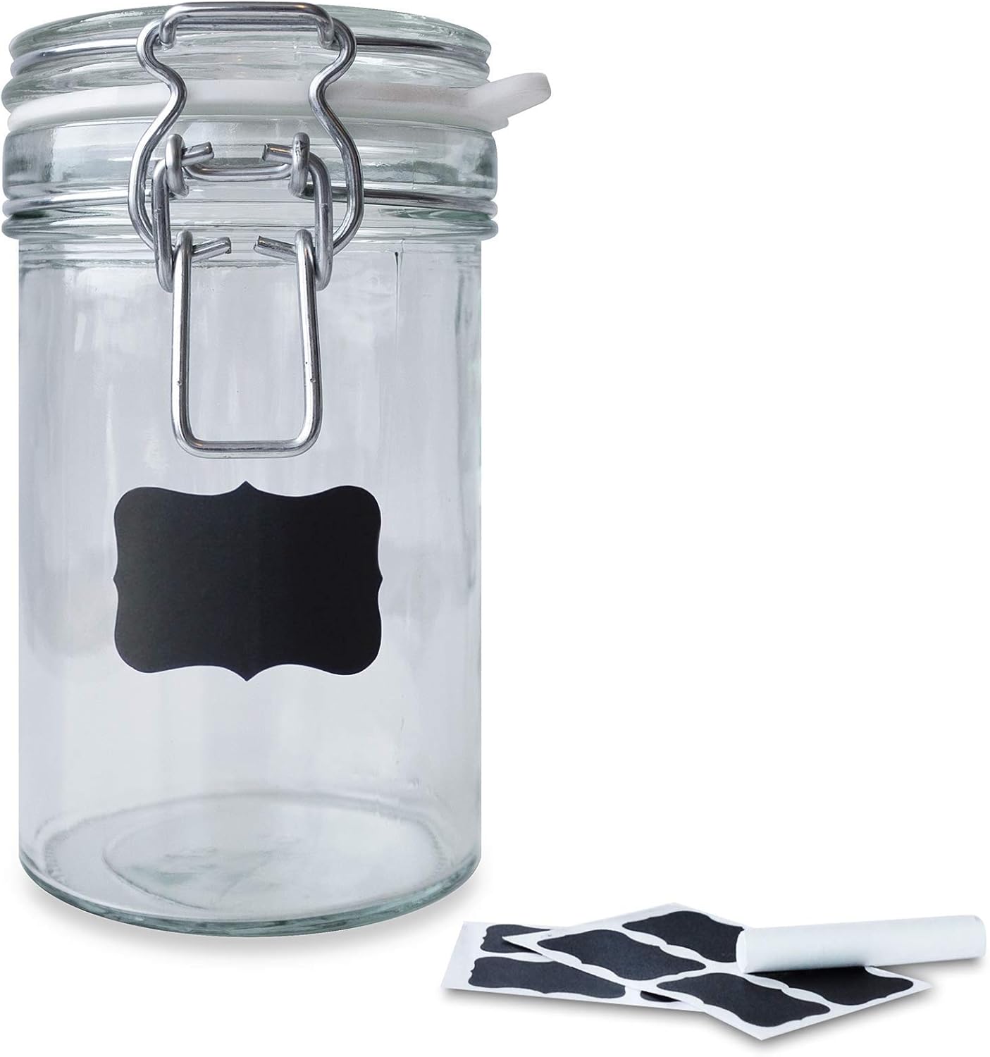 Creative Home 10 x 500ml Glass Jars with Clip Lids Storage Set, Clear, 500ml x 10 - Image 4