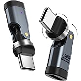 USB C 90 Degree Adapter [2-Pack], 240W PD USBC Right Angle Connector, 360° & 180° Rotatable USB C Extension Adapter for MacBook, iPad, iPhone 17/16/15, Galaxy, Tablet, Laptop