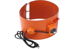 SPARKWHIZ Metal Drum Heater for 5 Gallon Drums, Insulated Band Heater, 800 Watt, 120 Volt, Temperature Controller, 7-3/4 in Width, 33-3/4 in Length