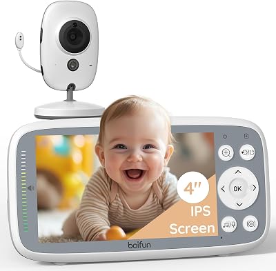 BOIFUN 2026 Baby Monitor Camera Night Vision 4 inch IPS 2-Way Talk No WiFi