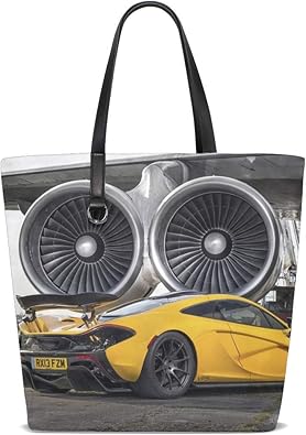 Amazon Com Mclaren P1 Turbines Yellow Supercar Tote Bag Purse Handbag For Women Girls Shoes