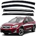 Lightronic WV82709 Outside-Mount Car Side Window Deflector Visor Vent Rain Guard, Dark Smoke, 4-Pieces Set, Fits 2013-2015 Subaru XV CrossTrek, 2016-2017 CrossTrek, 2012-2016 Impreza Hatchback