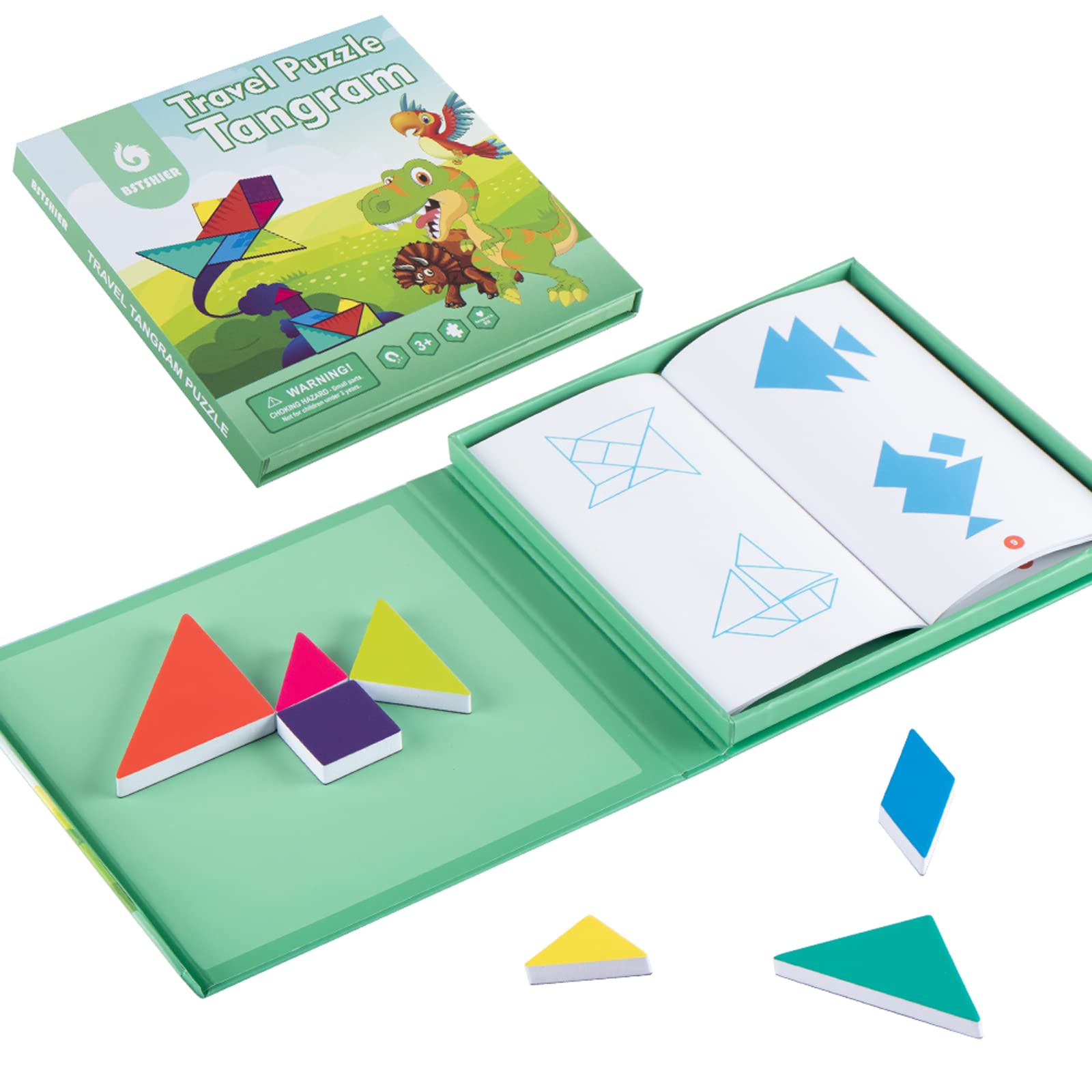 Travel Games Tangrams, Magnetic Travel Games for Road Trips Kids Board Games Educational Toys Kids Travel Games Gifts for 3+