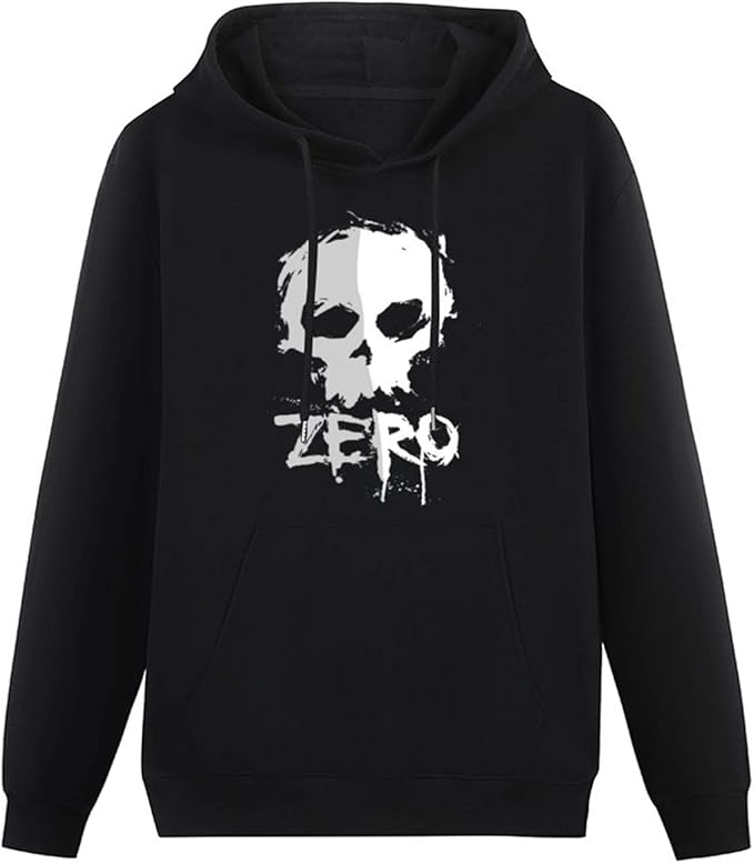 Zero Skate Skull Hoodies Pullover Long Sleeve Sweatshirts Black M