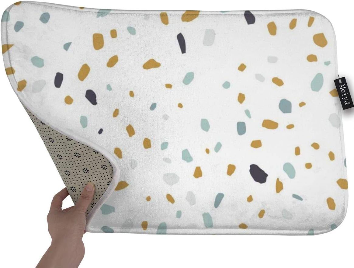 Nonebrand Alfombra de baño de goma antideslizante textura de terrazo o