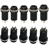 3.5MM Mini Stereo Panel Mount Jack Solder Connector - 3.5MM Headphone Audio Video Female Vertical Jack Socket Plug with Nuts,