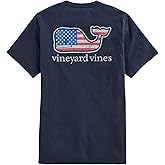 Vineyard Vines Mens Flag Whale Short-Sleeve Pocket Tee