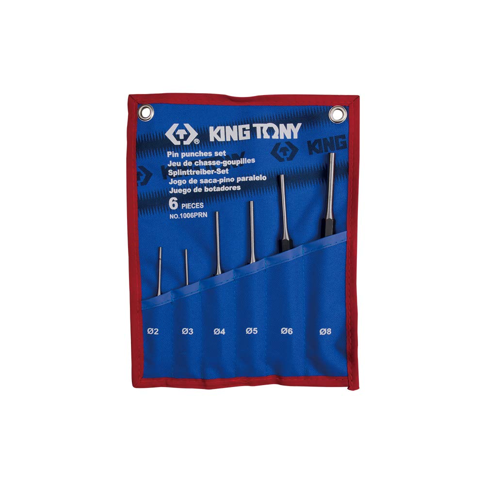 KING TONY 1006PRN Pin Punch Set, 6 Pieces, Tetoron Pack